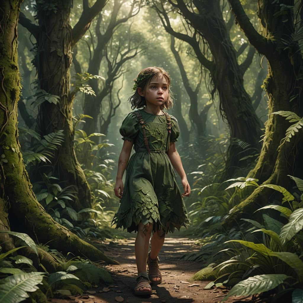 Fantasy Plaster Relief: Girl in Forest