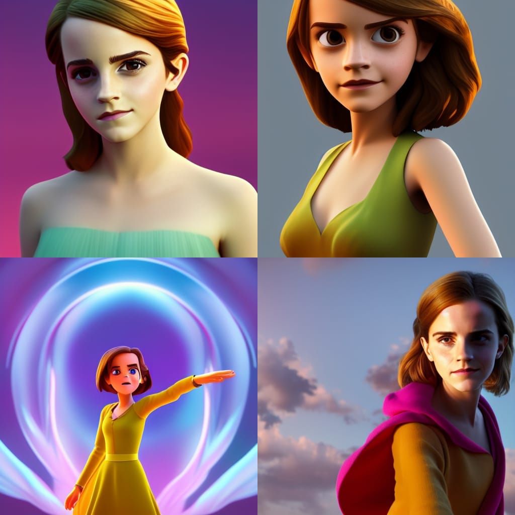 Emma Watson Casting a Spell in 3D Digital Art