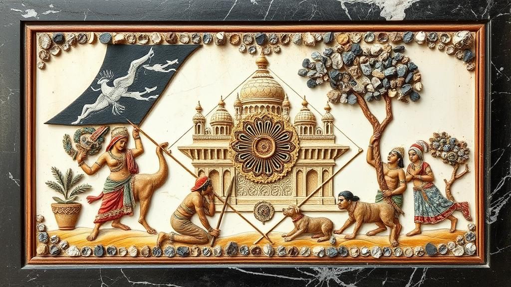 (Artistic Panel Depicting India Cultural Modern Created Out ...