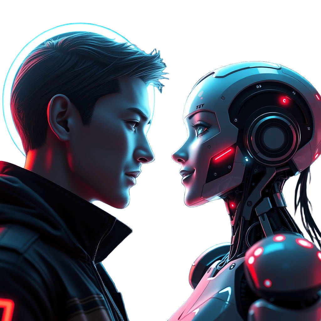 Cyberpunk Duet in Neon Harmony