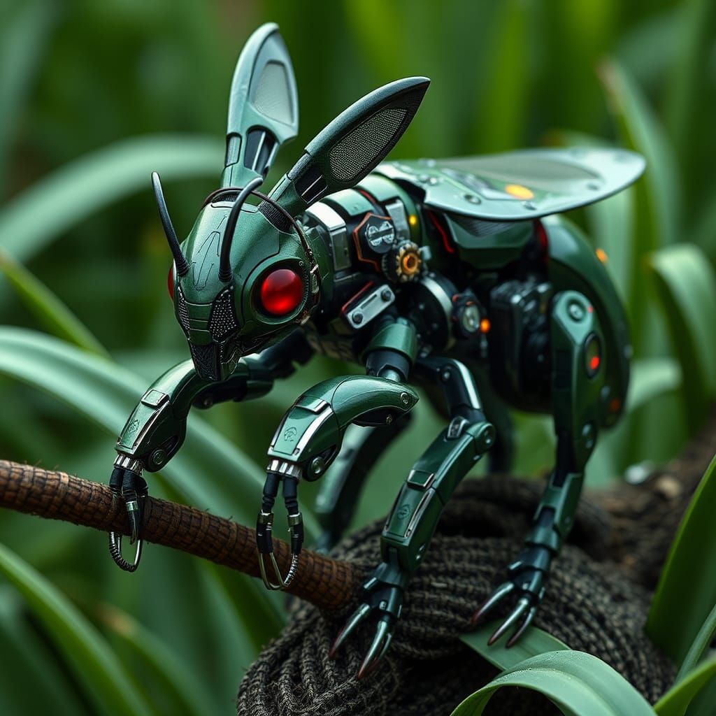 Cybernetic Caterpillar: Futuristic Digital Art