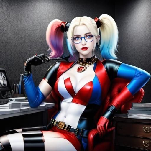 Harley Quinn as Psychotherapist in Klimt Style