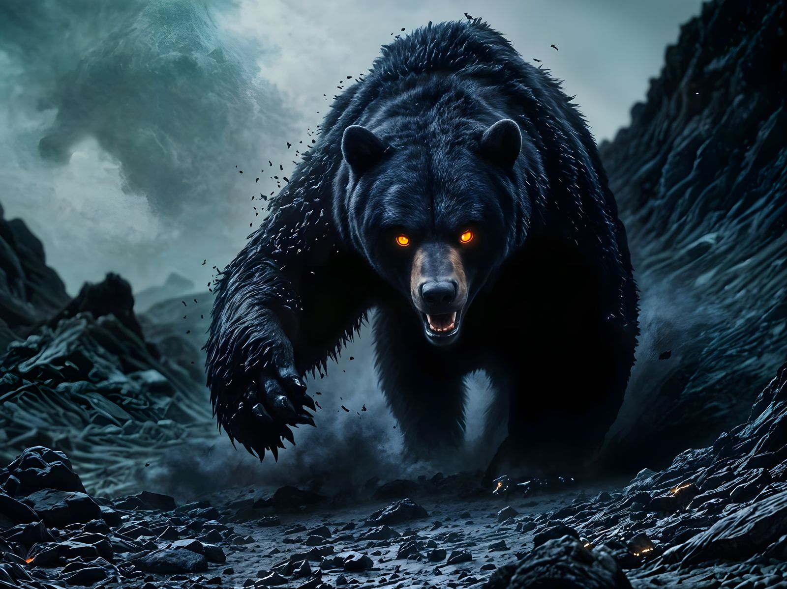 Dark Fantasy Obsidian Bear