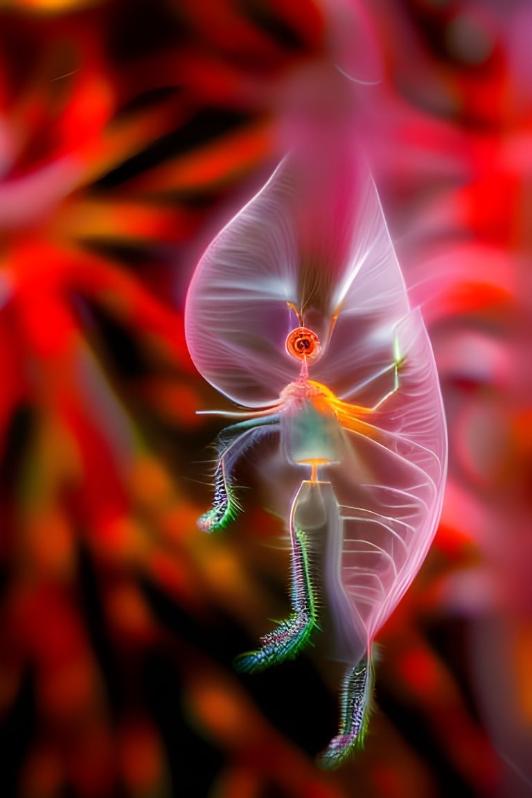 Bioluminescent Lacewing Sprites in Night Sky