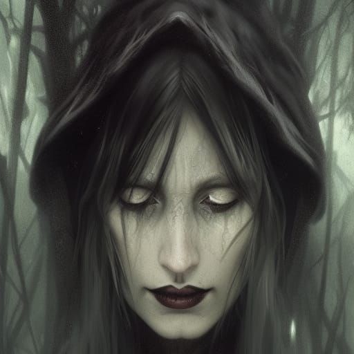 Gothic Werewolf in Dark Swamp: Detailed Digital Portrait