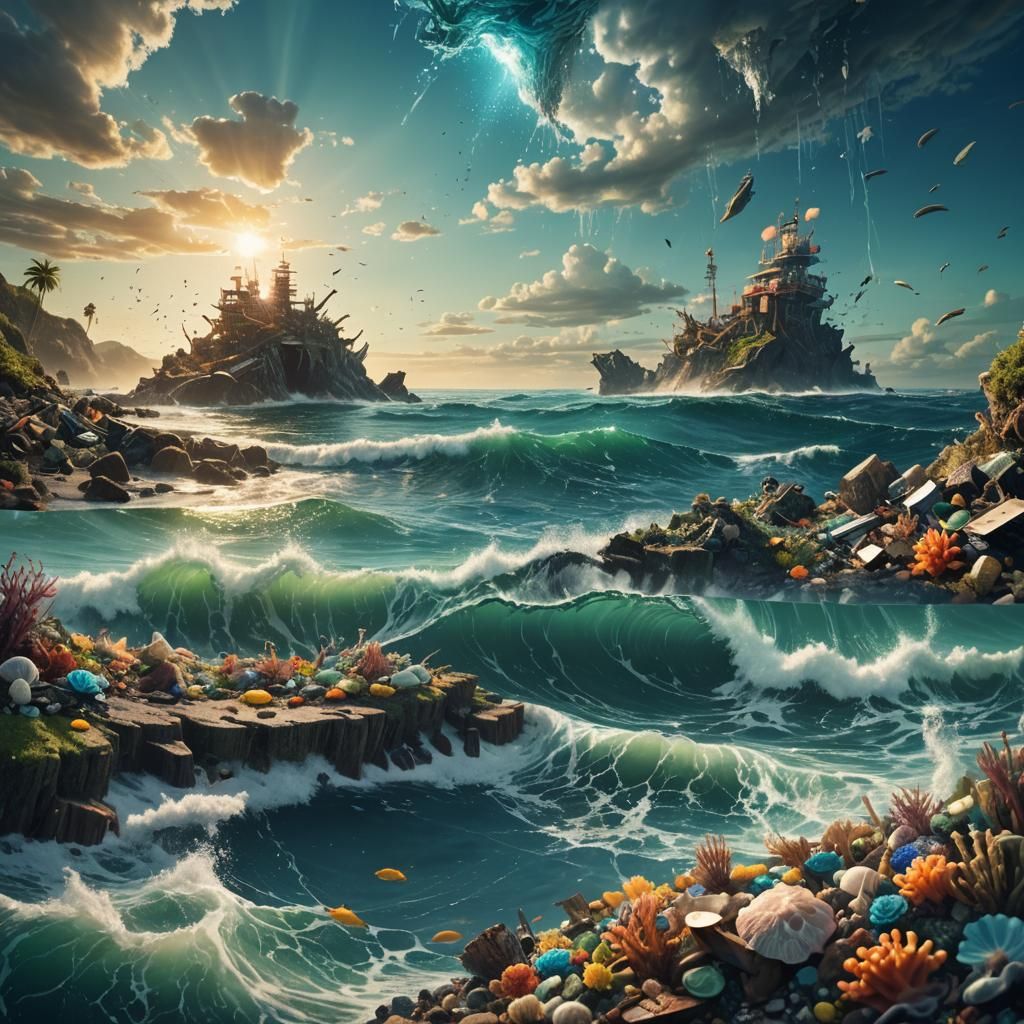 Contrasting Ocean Environments: A Split-Screen Matte Paintin...