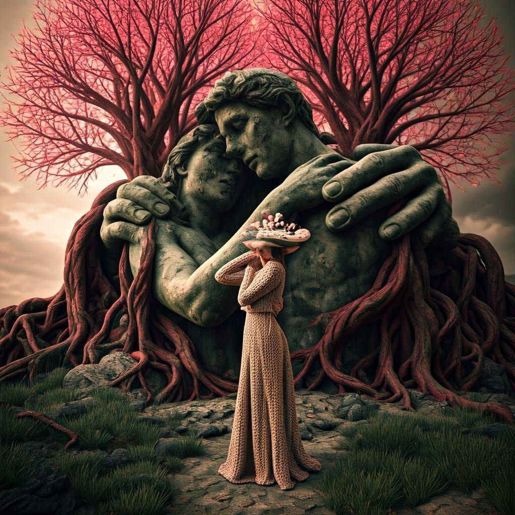 Surreal Avant-Garde Goddess in Mystical Landscape