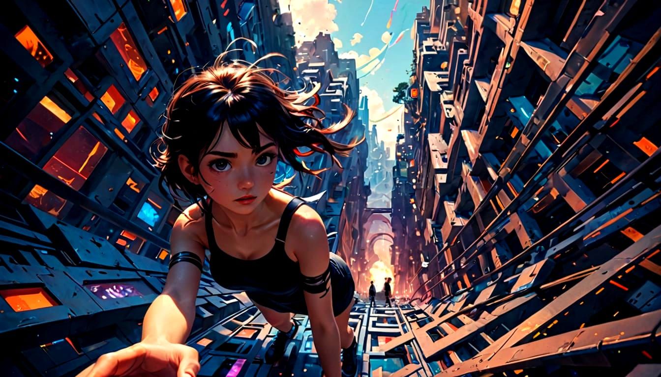 Surreal Digital Dream in Abstract-Tech Style