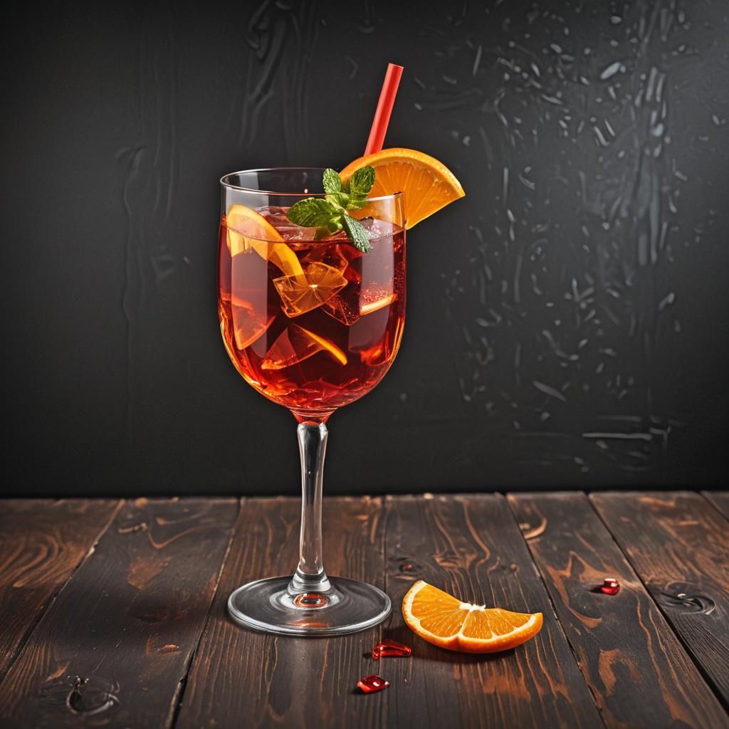 Vibrant Red Cocktail Close-Up in High Quality Photography