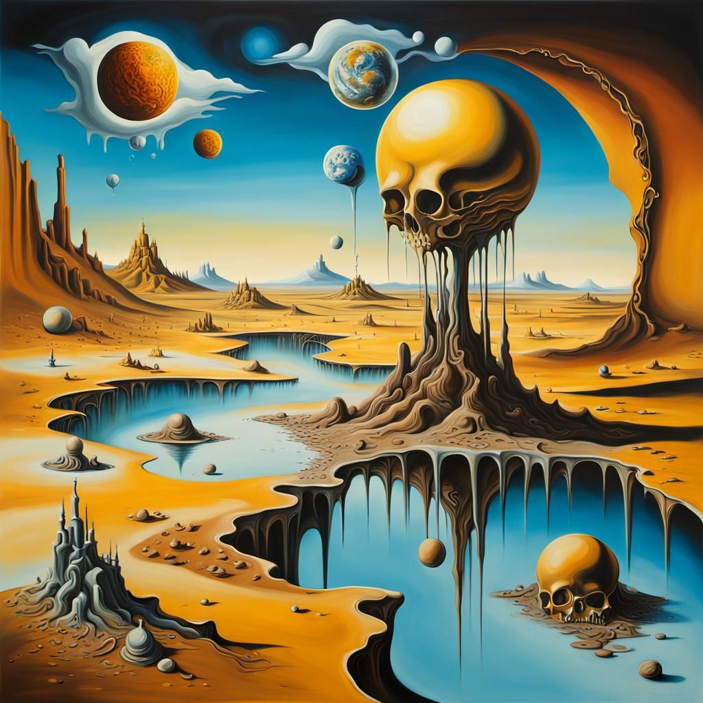 Surreal Multiversal Wasteland Inspired by Salvador Dali
