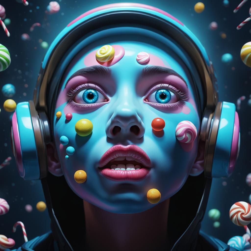 Sci-Fi Scene in Candy Art Style