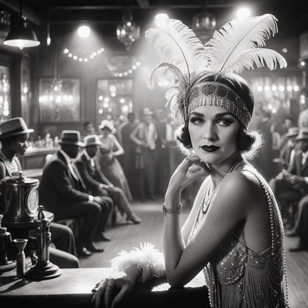 Flapper Actress in 1930s Hollywood Style