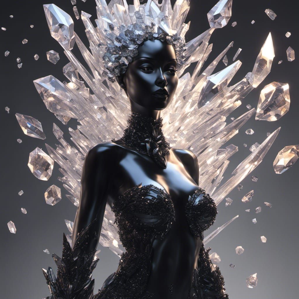 Black Crystal Woman: Gothic Fantasy Art