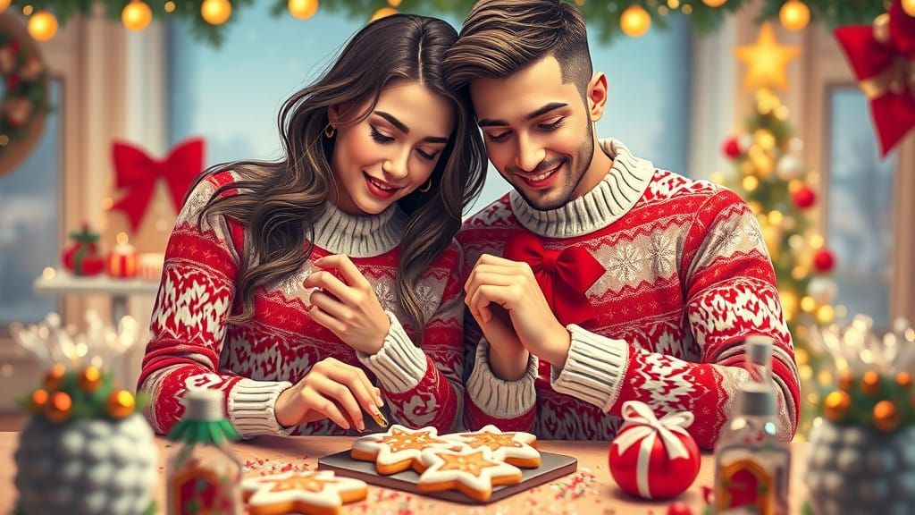 Whimsical Christmas Cookie Decorators in Festive Sweaters