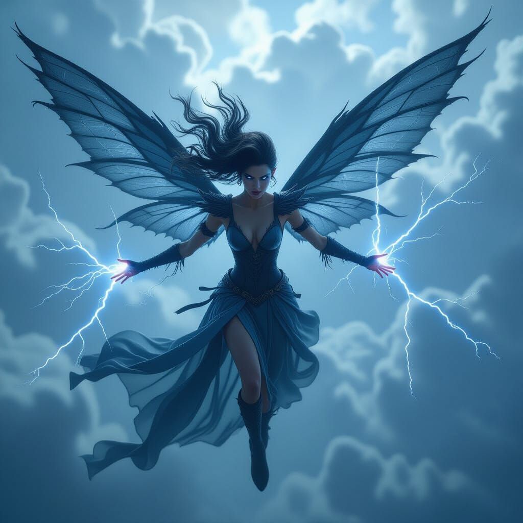 Fierce Fairy Commander of Storms with Crackling Energy