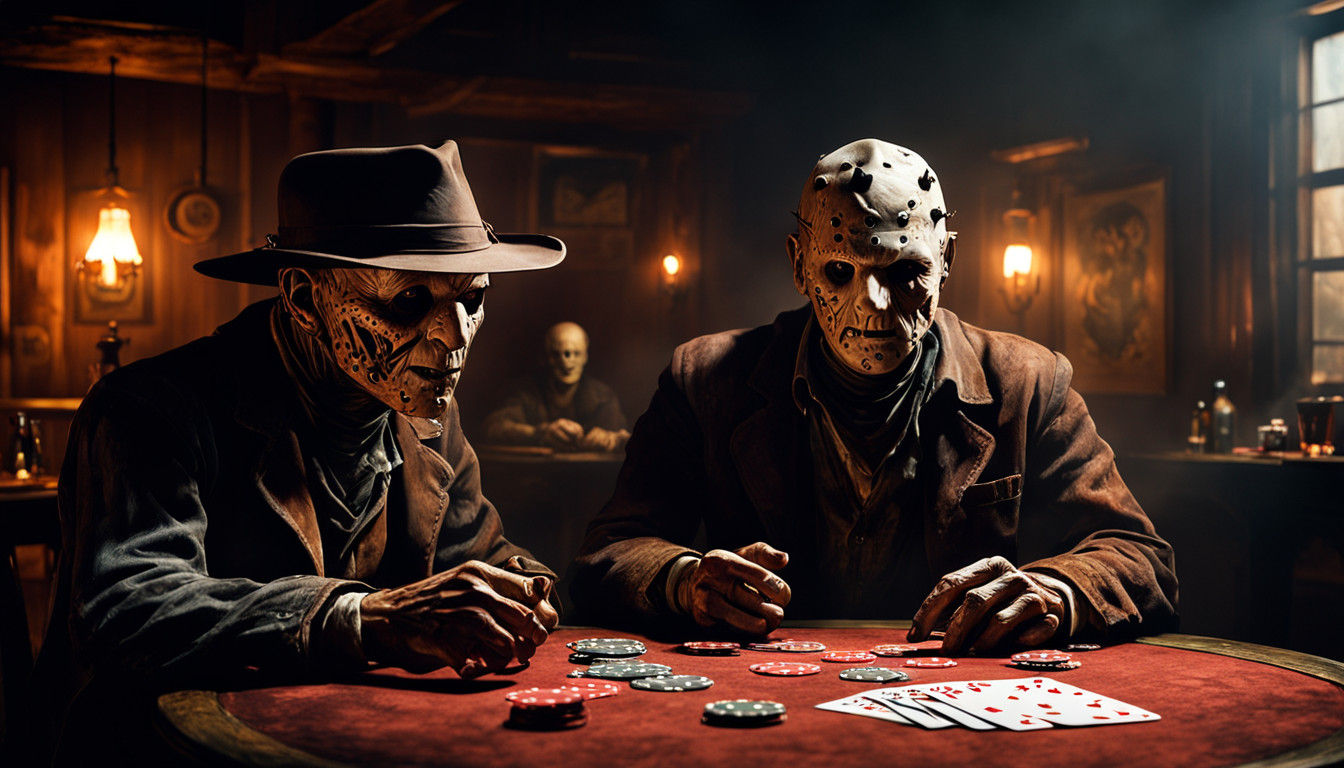 Horror Icons Gather in Dark, Smoky Wild West Saloon
