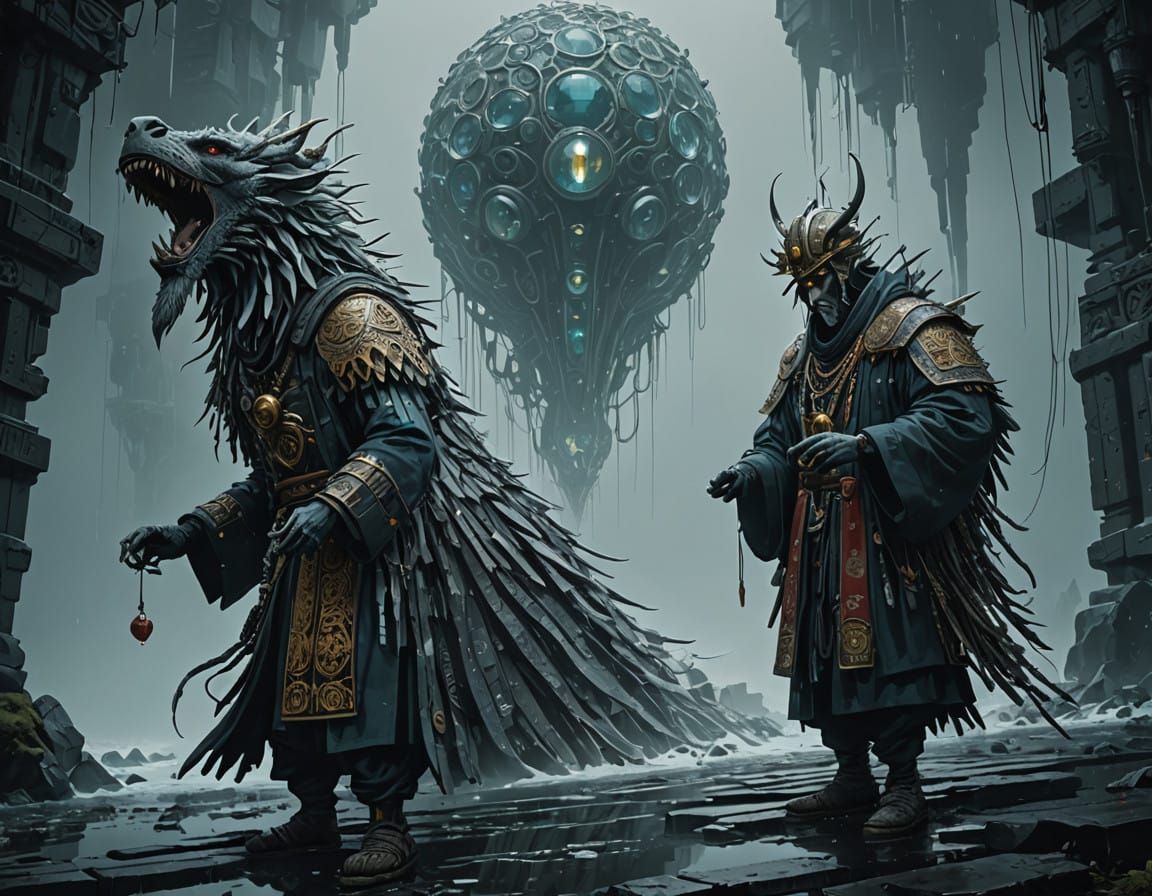 Regal Figures in Grand, Cinematic Settings