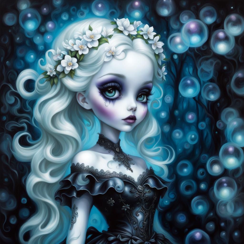 Ethereal Ghost in Whimsical Gothic Style