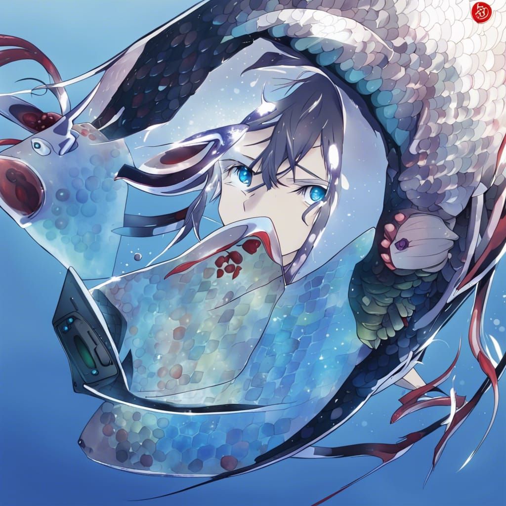 Anime Style Humanoid Fish Character