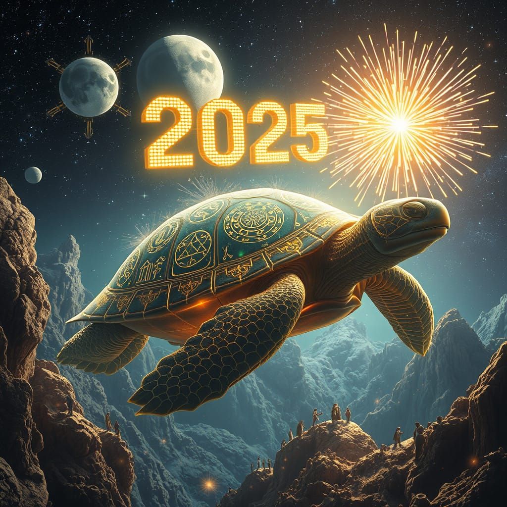 A Cosmic Turtle Embarks on a Starlit Odyssey Through the Gal...