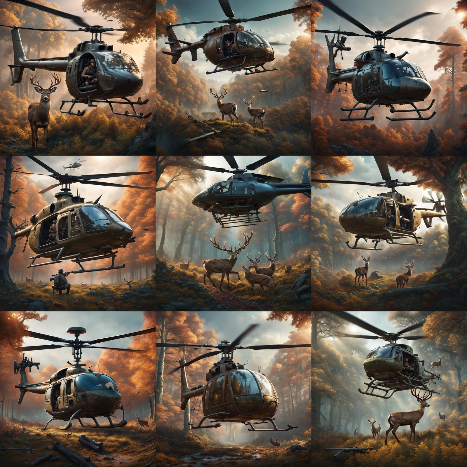 Deer on a Hunting Trip: Matte Painting