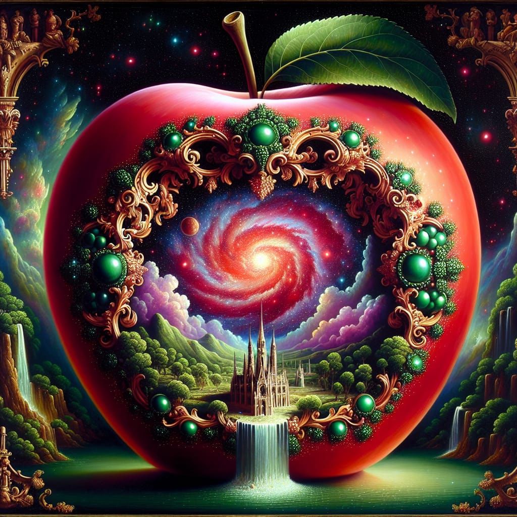 Ornate Apple Castle in Radiant Nebula