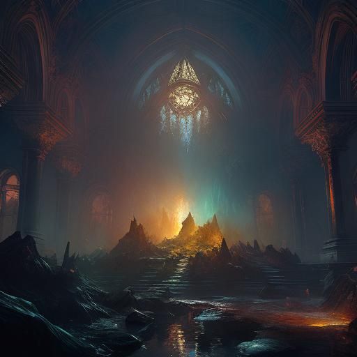 Bloody Mary in Shattered Mirror: Dark Fantasy Art