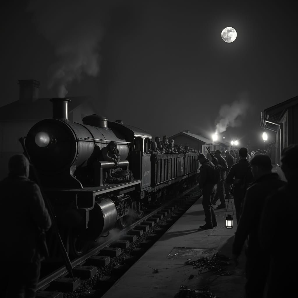 War-Torn Train Arrives at a Gritty Siding