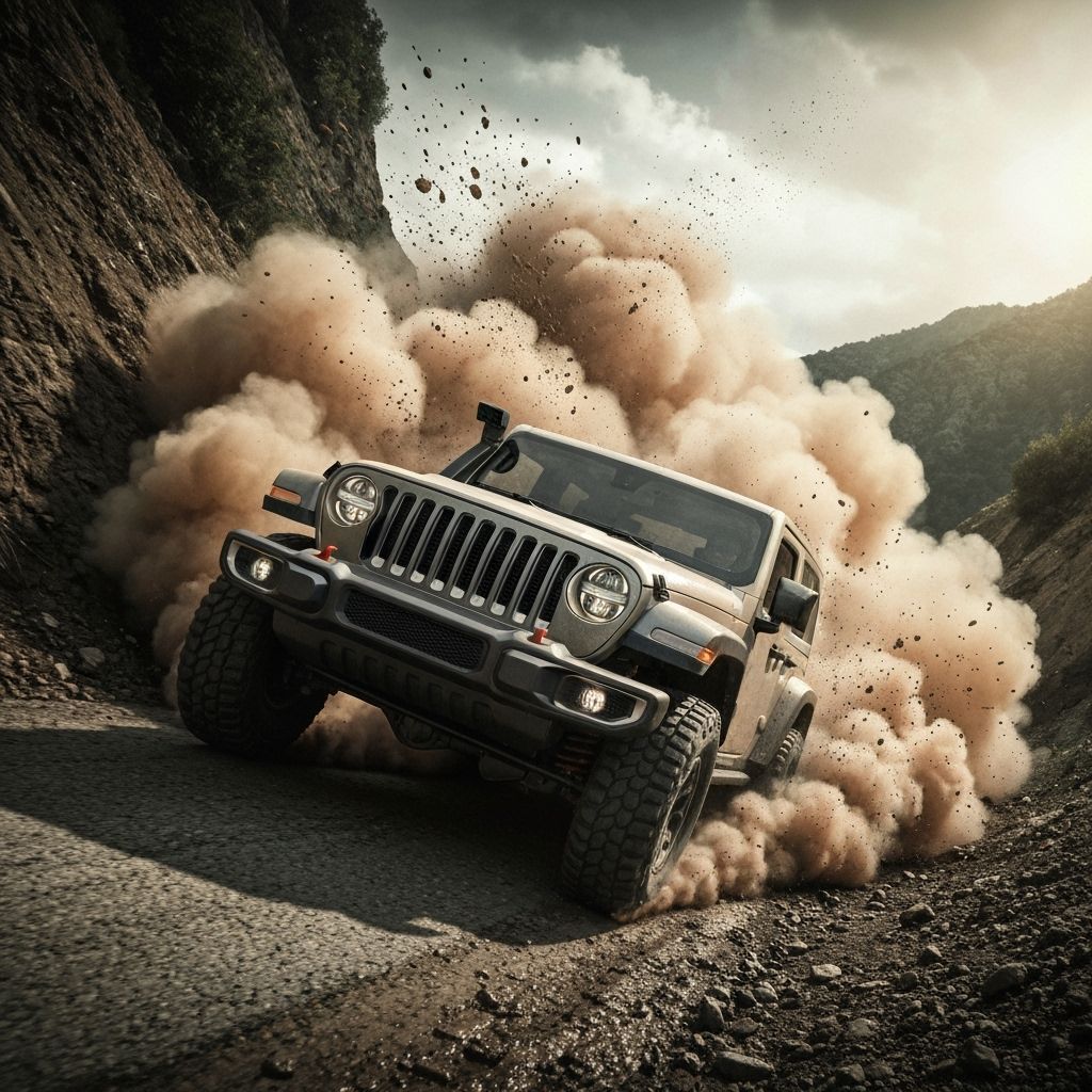 Jeep Races Down Treacherous Road in Gritty Style