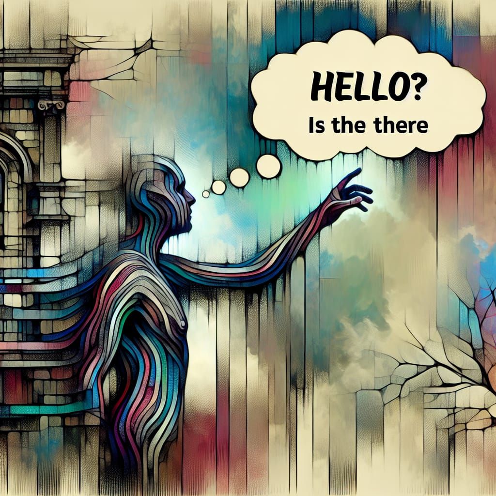 Surreal Vanishing Figure in Gothic Street Art Style