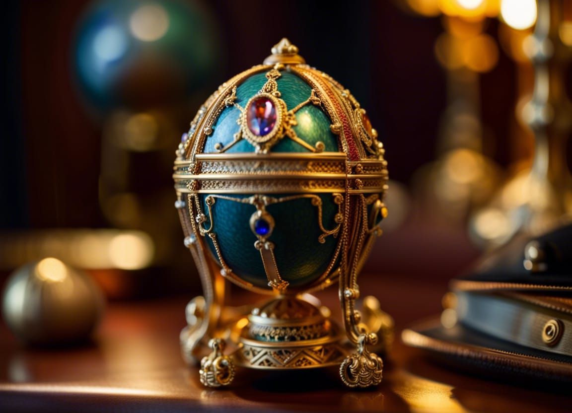Ornate Globe Faberge Egg in High Resolution