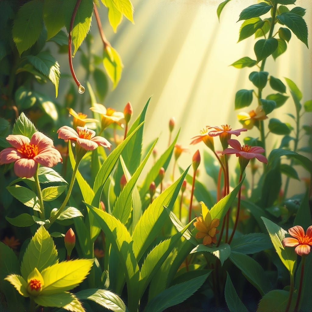 Vibrant Botanical Wonders in Whimsical Style