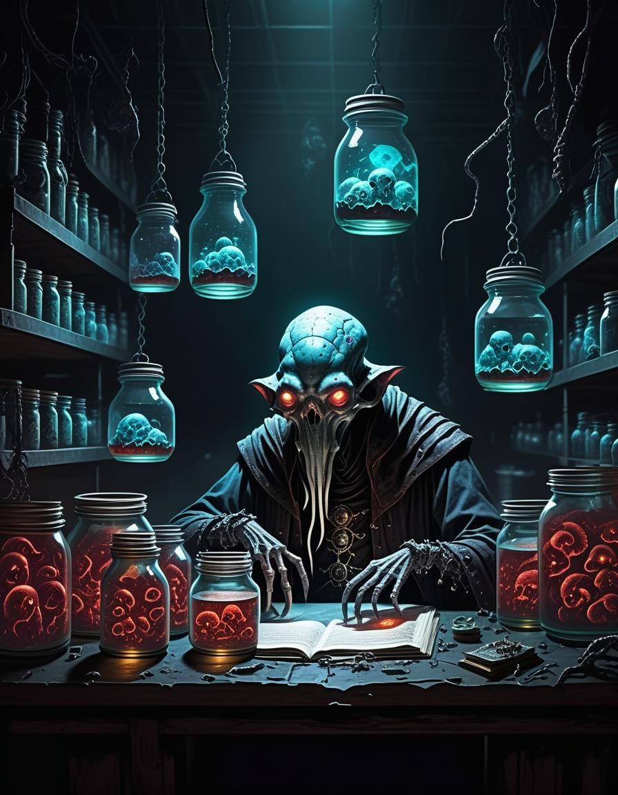 Sinister Mindflayer in Dark Laboratory