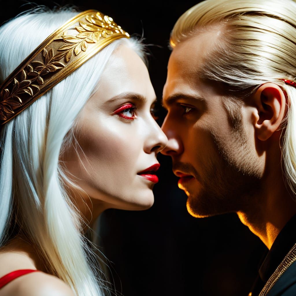 Hyperrealistic Cinematic Moment of Nean and Her Lover