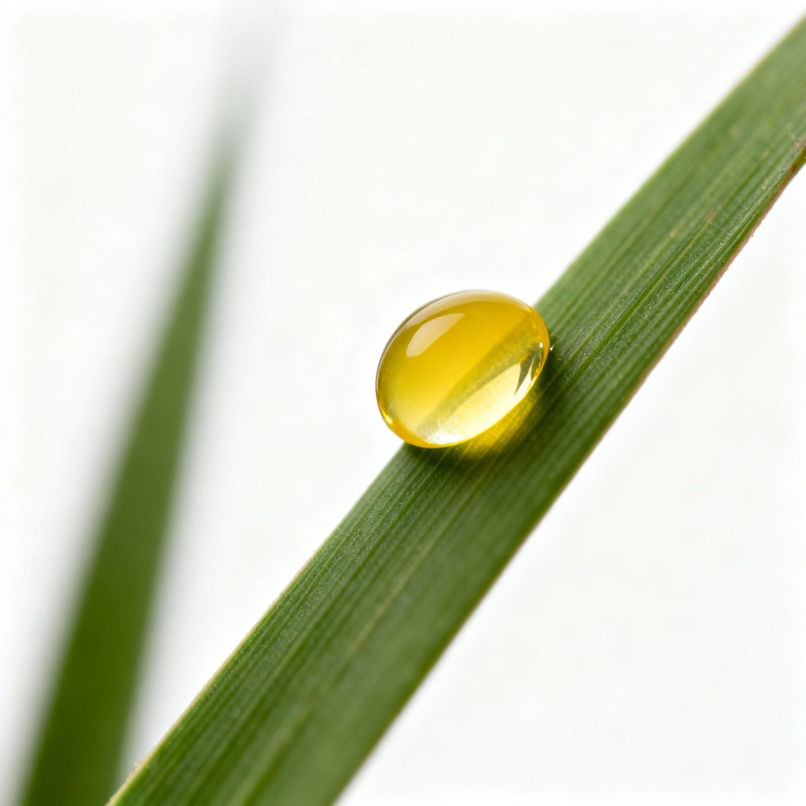 Perfect Yellow Dewdrop on Emerald Grass
