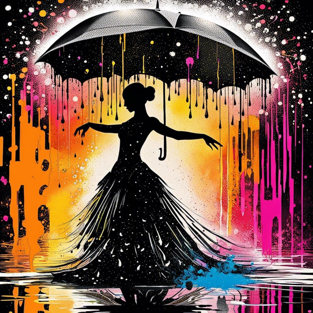 Umbrella Dance In The Rain