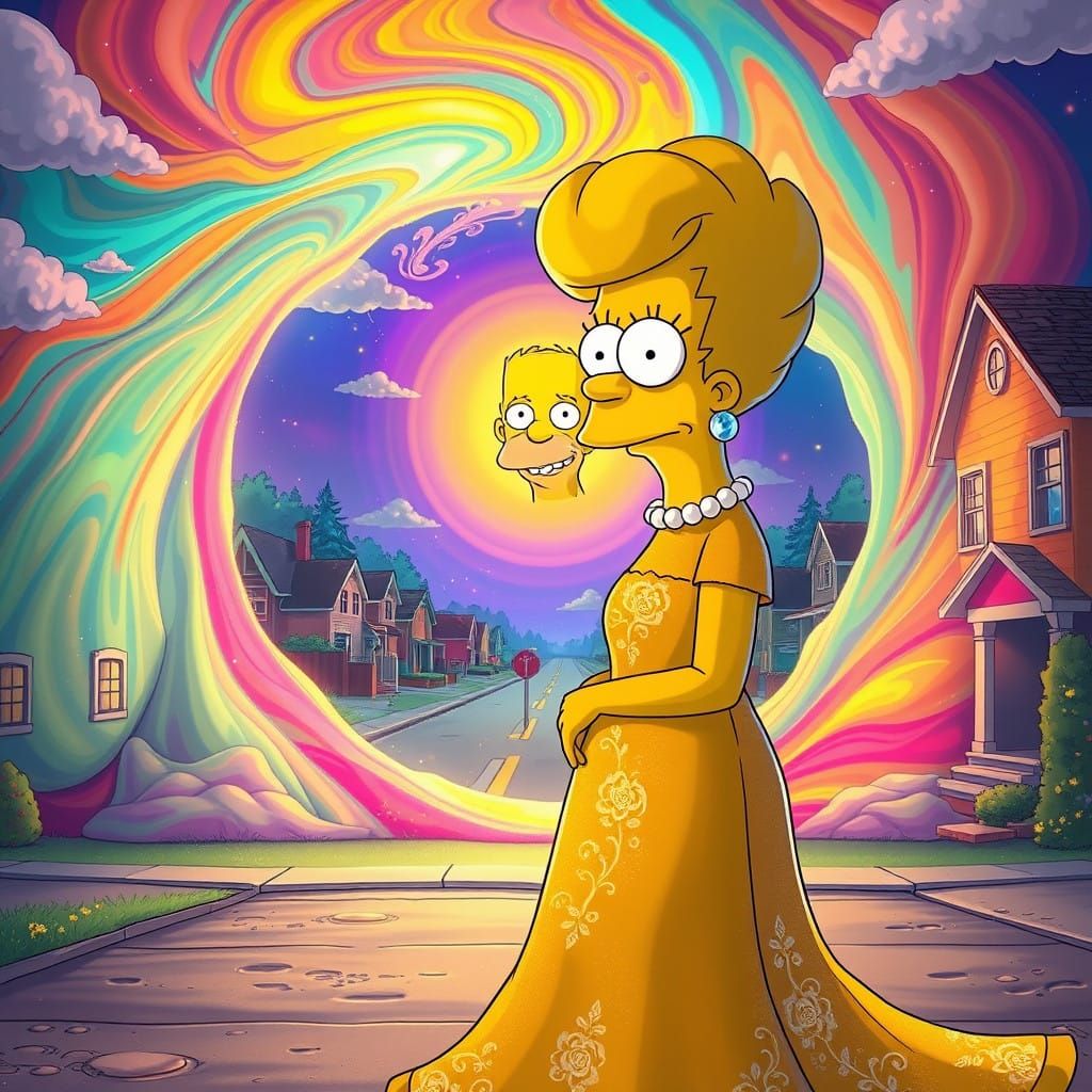 Marge Simpson Enthralled by Dreamlike Vision of Ned Flanders...