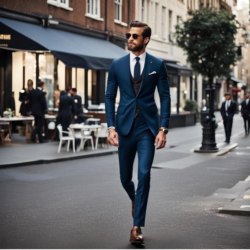 Elegant Gentleman in Slim Fit Suit