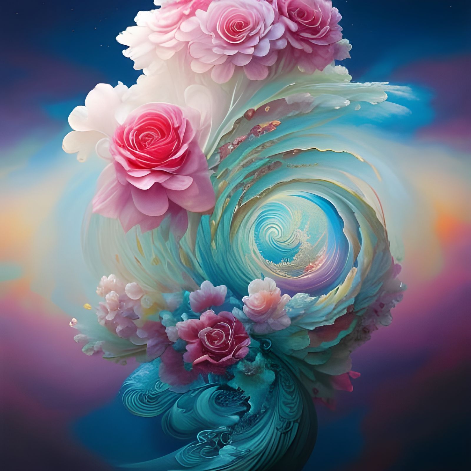 Crystallized Ice Rose: Hyperrealistic Japanese Art