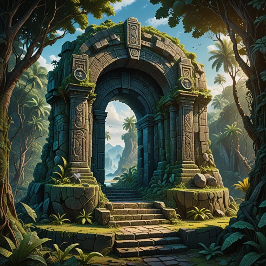 Ancient Stone Portal to Jungle Fortress