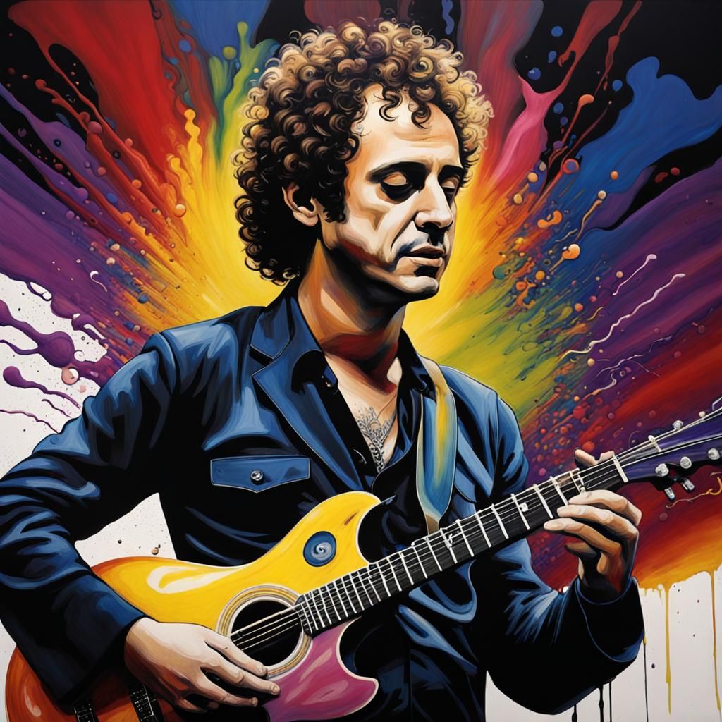 Electric Guitarist in Vibrant Oil Paint Style