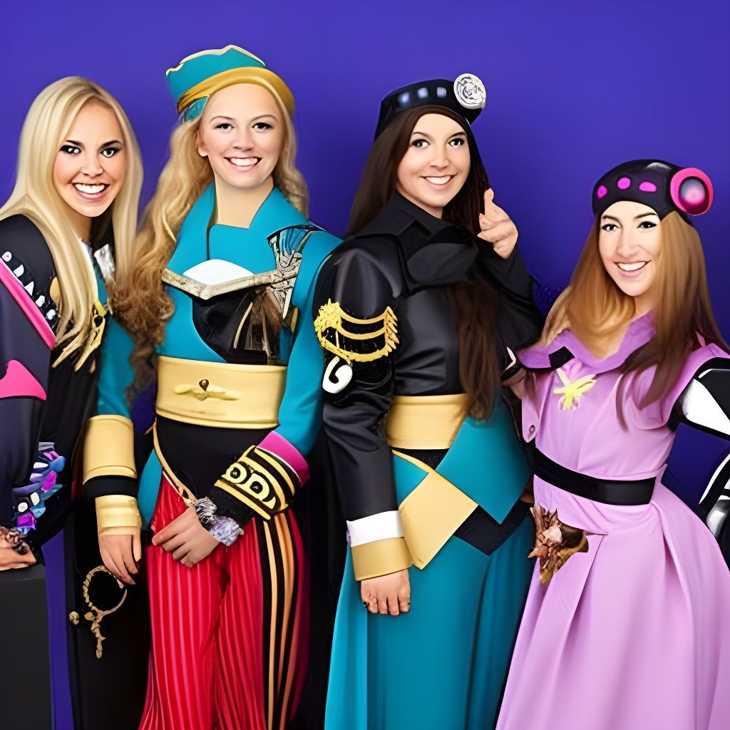 Space Girl Pirates in a Cosmic Setting