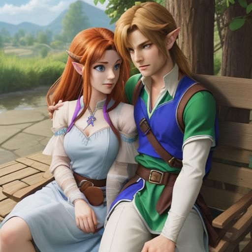 Link and Malon Relaxing Together