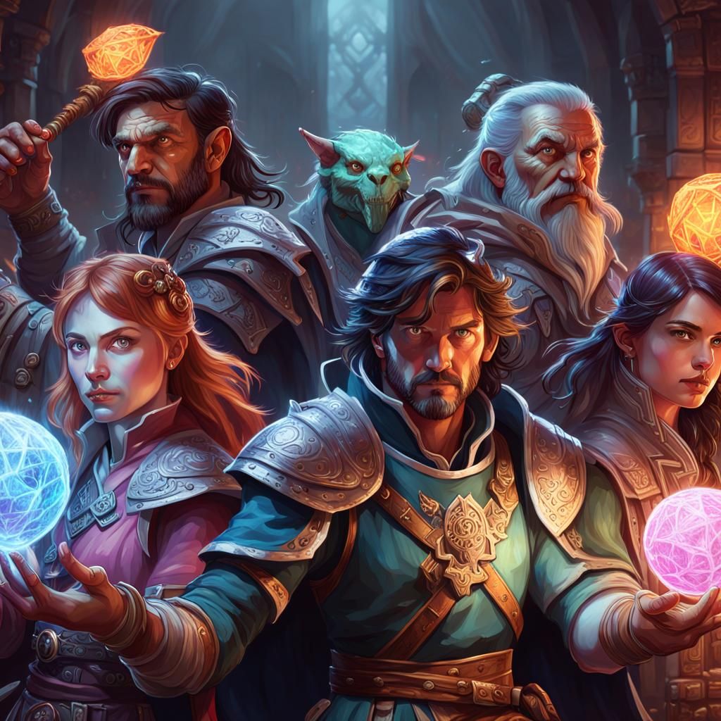 Dungeons and Dragons Game: Hyperdetailed Portrait
