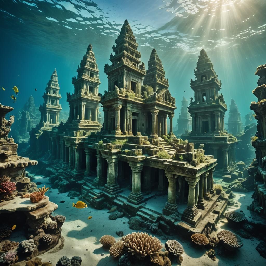 Sunken City Radiates Ethereal Glow in Underwater Photograph