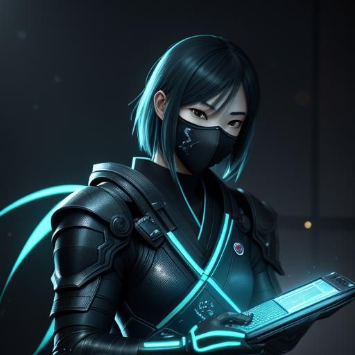 Ninja Coding in a High-Tech Cyberpunk Lair