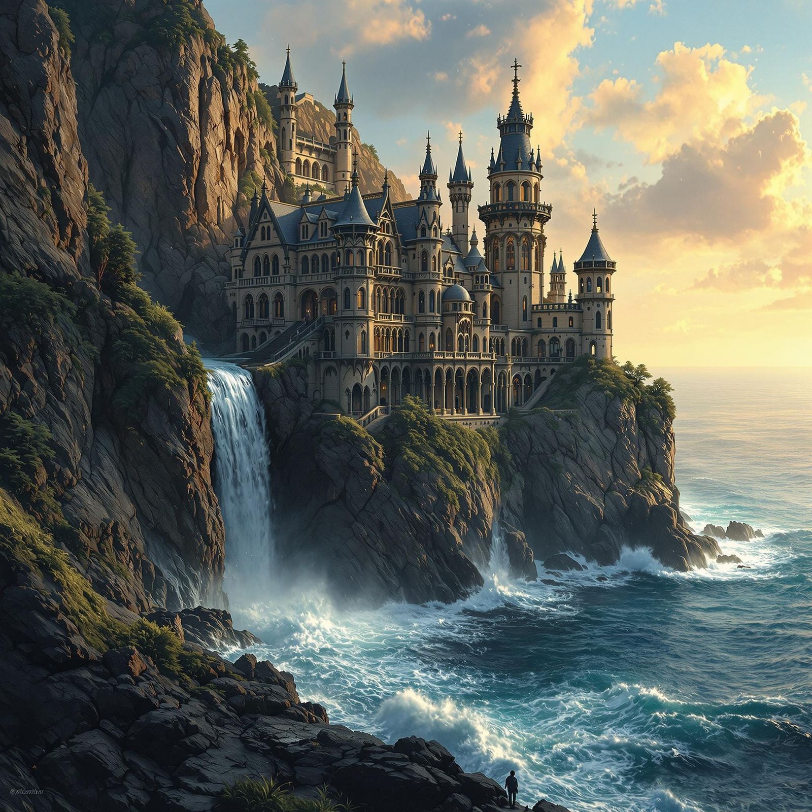 Gothic Coastal Mansion Carved into Rugged Rockface