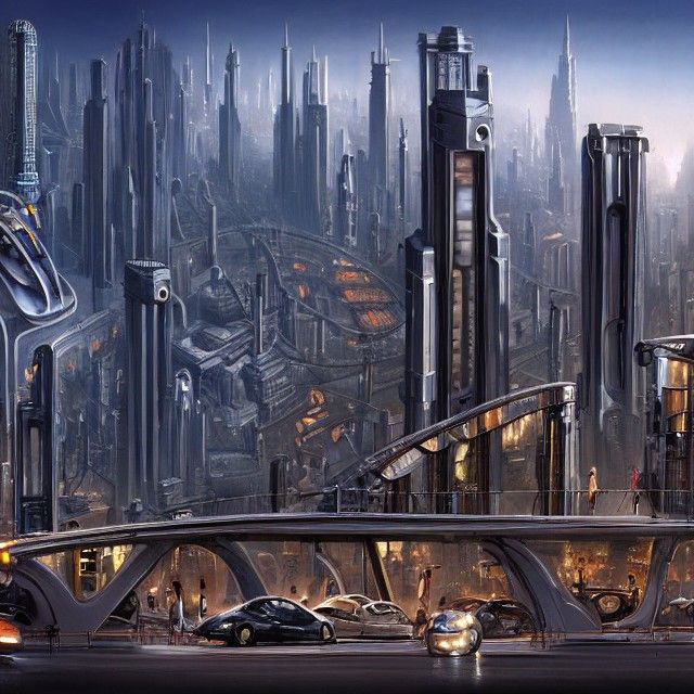 Biomechanical City of the Future: Cinematic Matte Painting