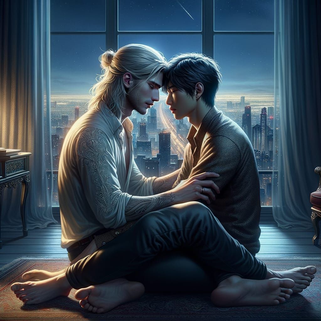 Fantasy Art: Tender Moment in High-Class Hotel