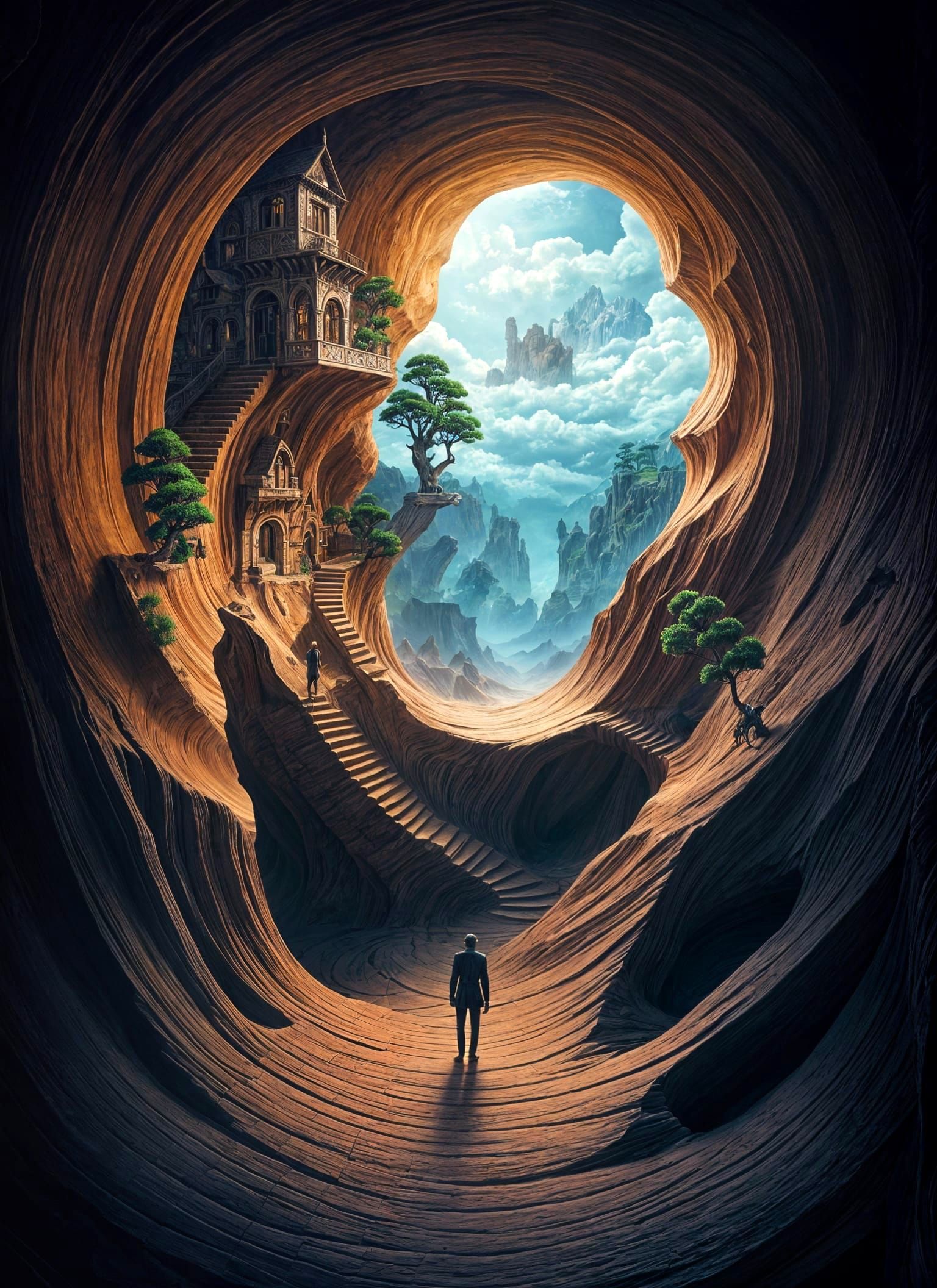 Surreal Escher Village in Antelope Canyon Passage